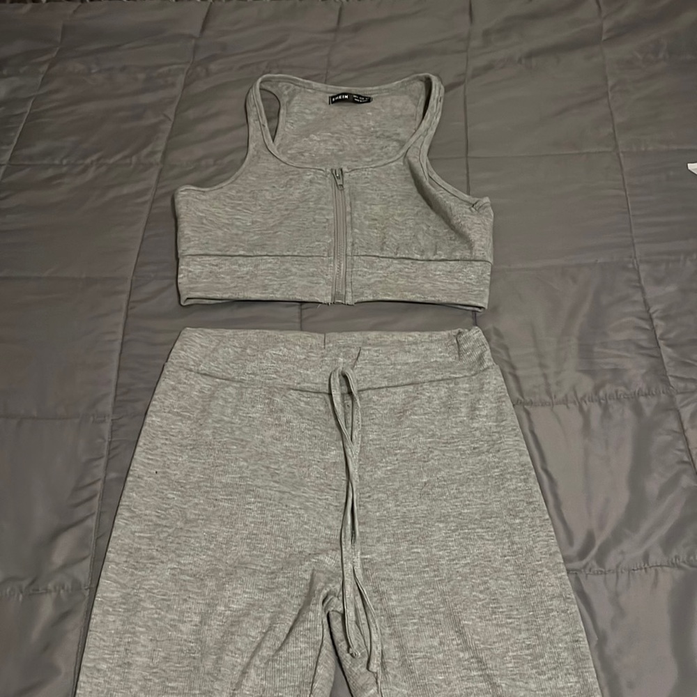 Shein 2 piece grey leggings with top